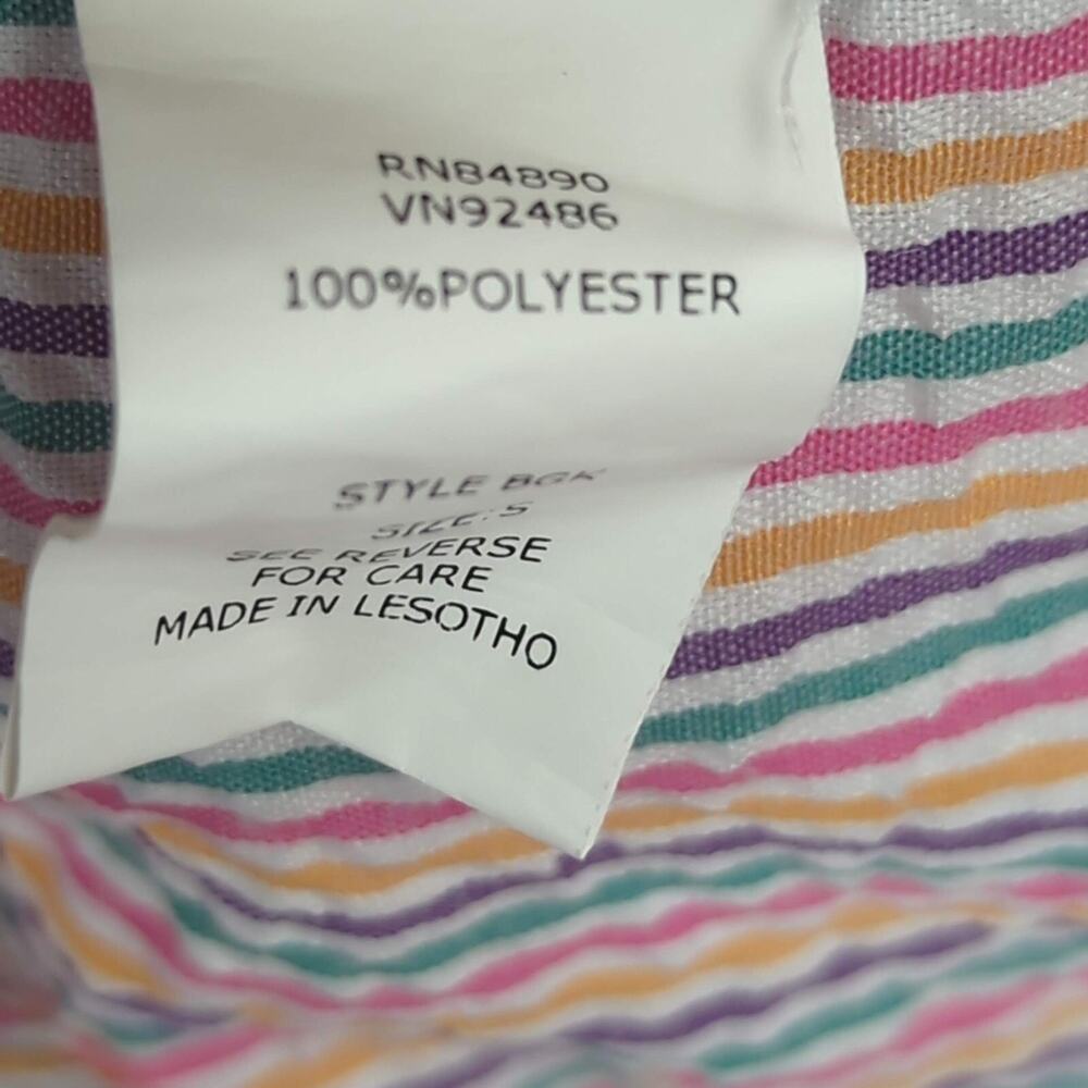 VTG Boca Bay Seersucker Vacation Shirt Women's S Multicolor Striped Button Up - Picture 13 of 15